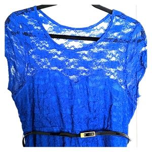 Cobalt blue lace maternity dress